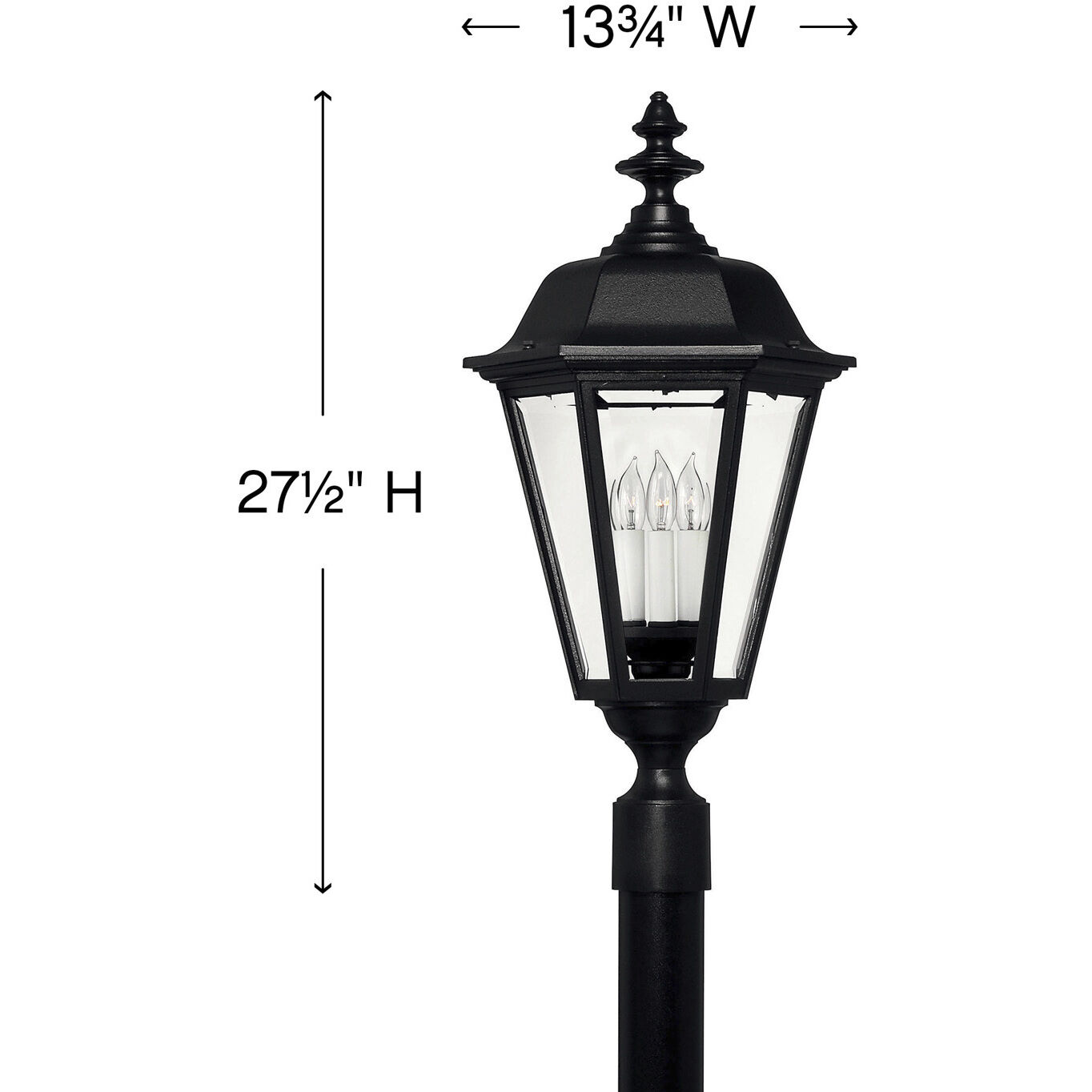 Estate Series Manor House 4 Light 27.5 inch Black Outdoor Post Mount Lantern