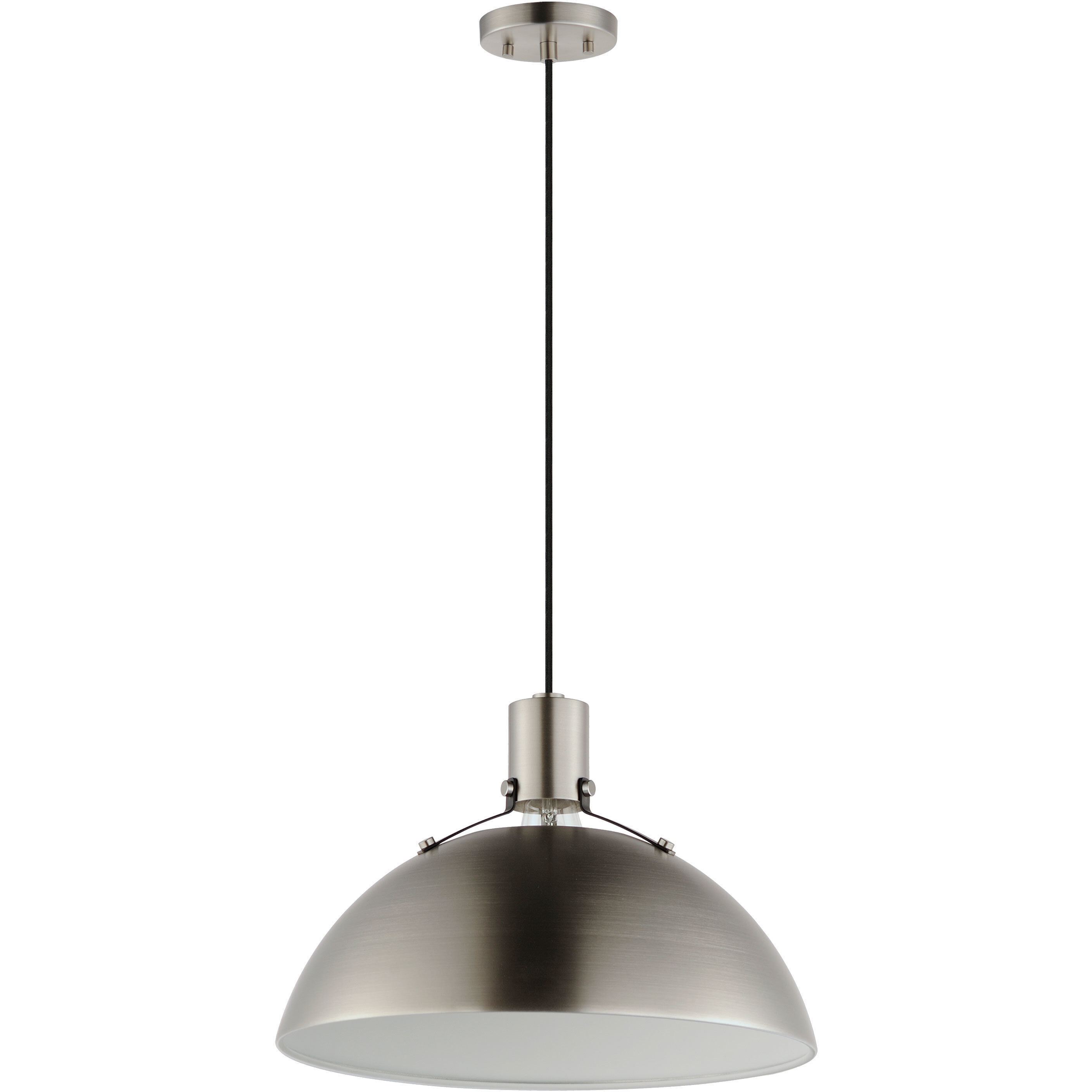 Dawn Single Pendant Ceiling Light in Satin Nickel