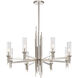 Torres 8 Light 36.13 inch Polished Nickel/Ribbed Glass Chandelier Ceiling Light