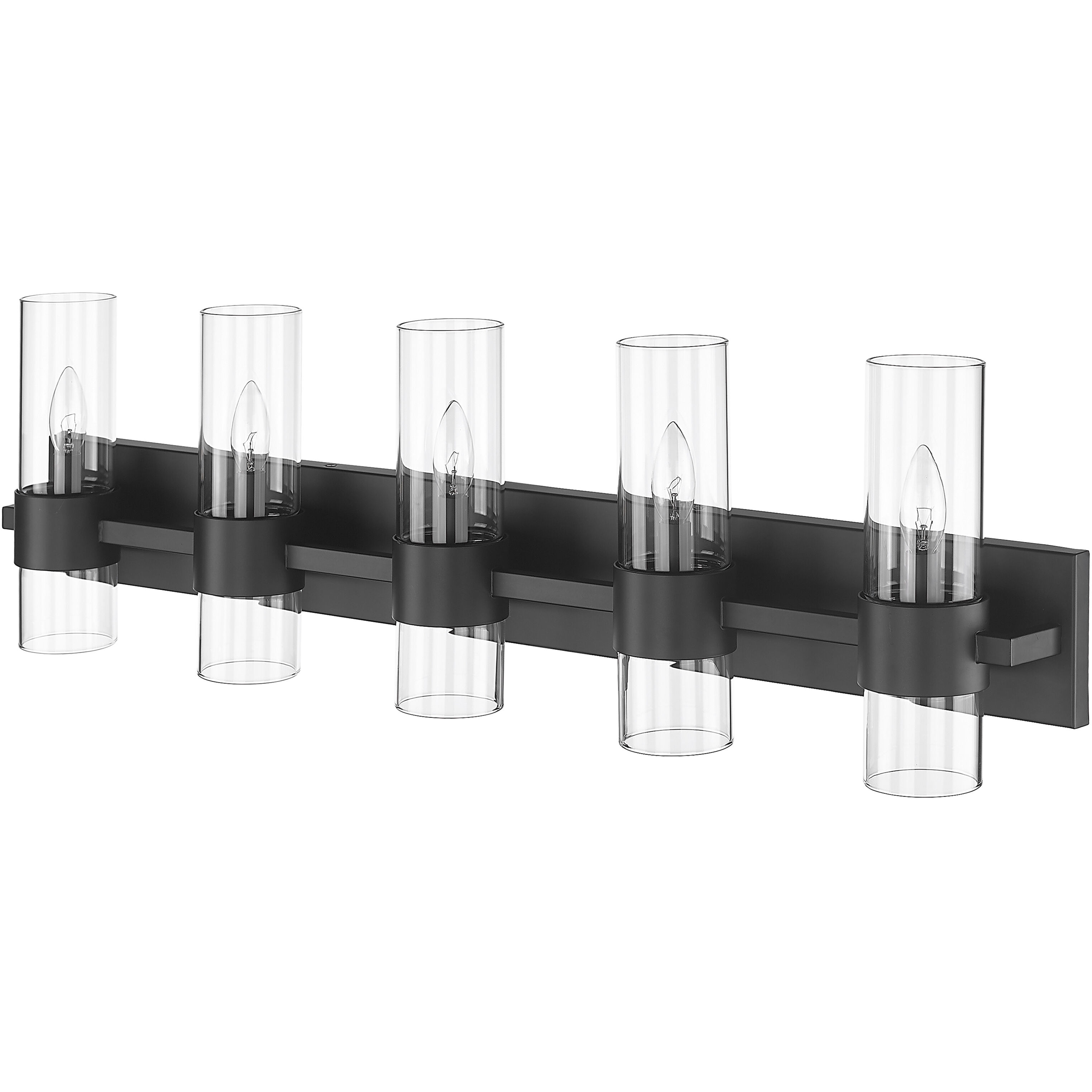Lawson 5 Light 38 inch Matte Black Vanity Wall Light