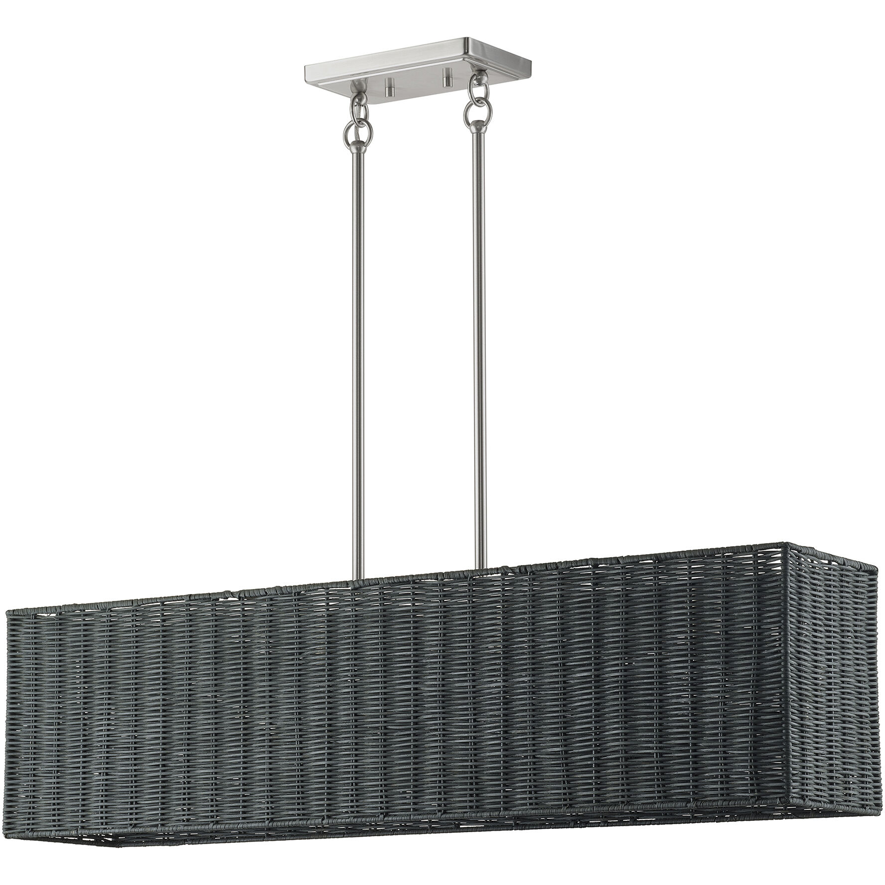 Weavington 4 Light 36 inch Brushed Nickel Linear Chandelier Ceiling Light, Large