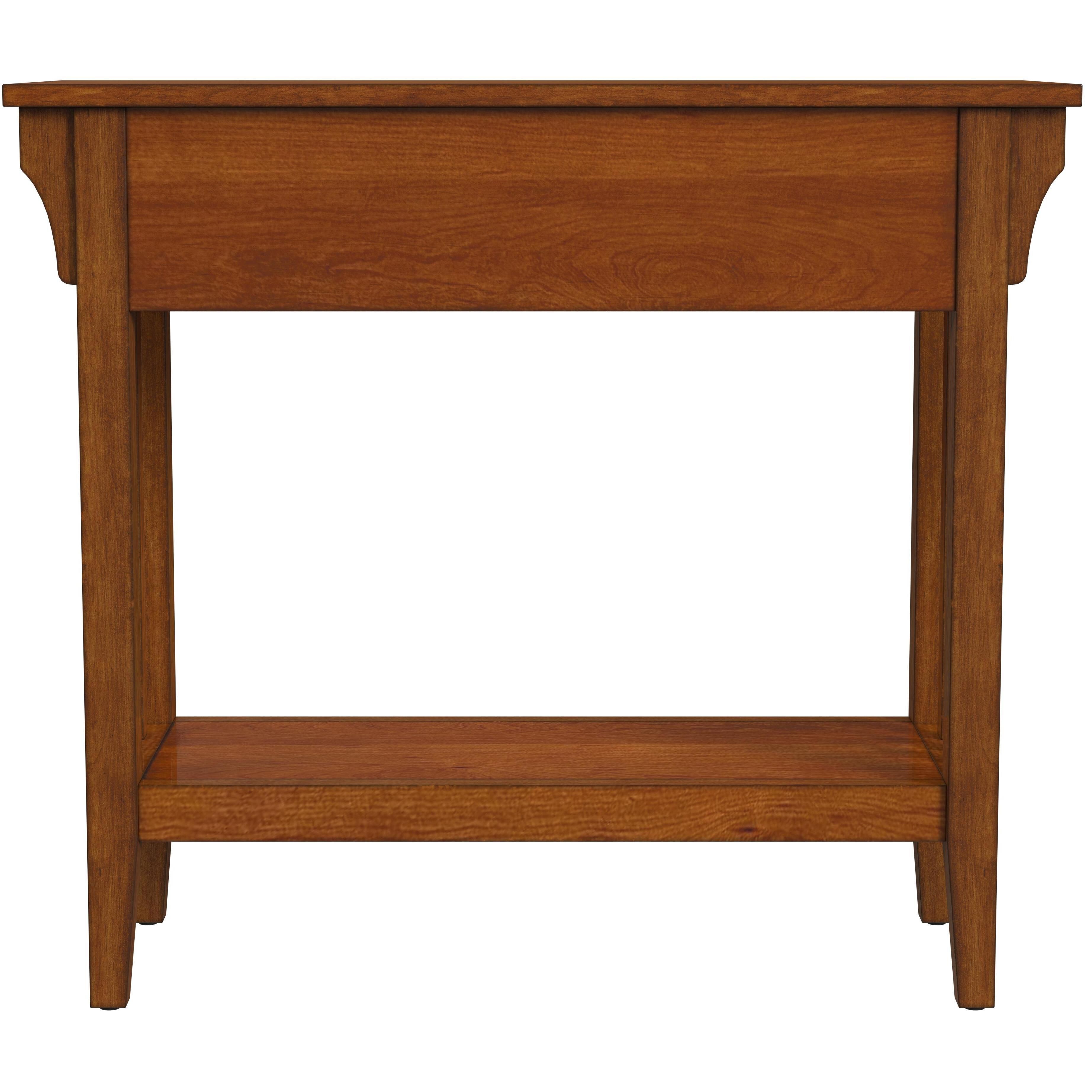 Larina Burl 2- Drawer Console Table in Medium Brown