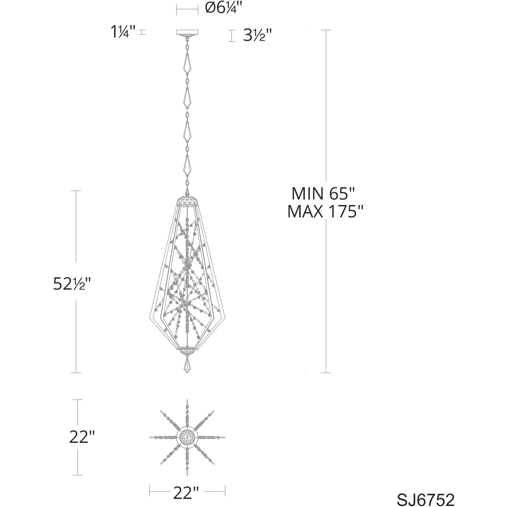 Forever Eternity LED 65 inch Black Pendant Ceiling Light in Clear Radiance Crystal and Gold Pearl