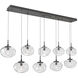 Nova LED LED Graphite Linear Pendant Ceiling Light in 3000K LED, Zircon Inner - Clear Outer, Multi-Port