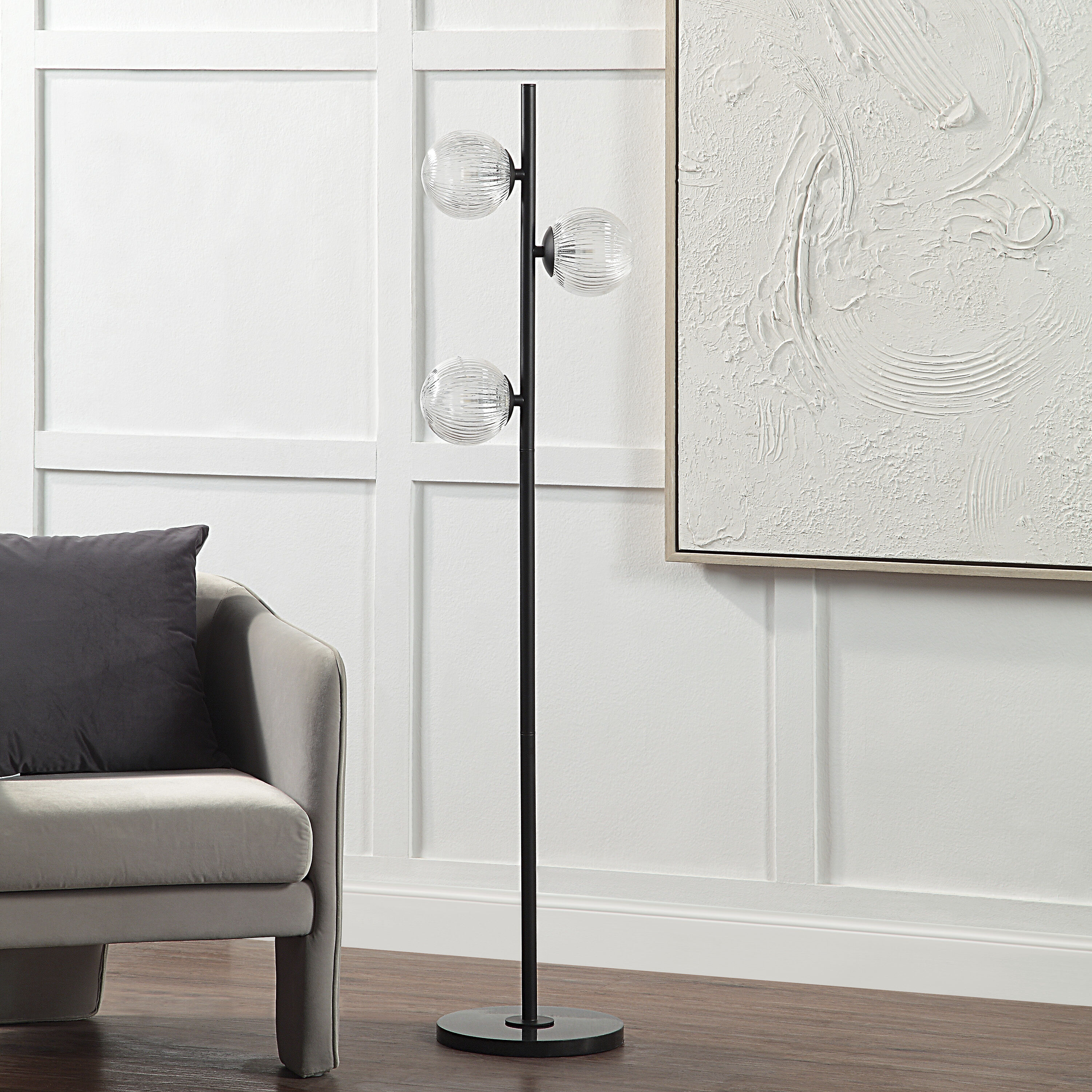 Khera 62 inch 35 watt Matte Black Floor Lamp Portable Light