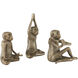 Zen Monkey 8.5 X 7.75 inch Sculptures, Set of 3