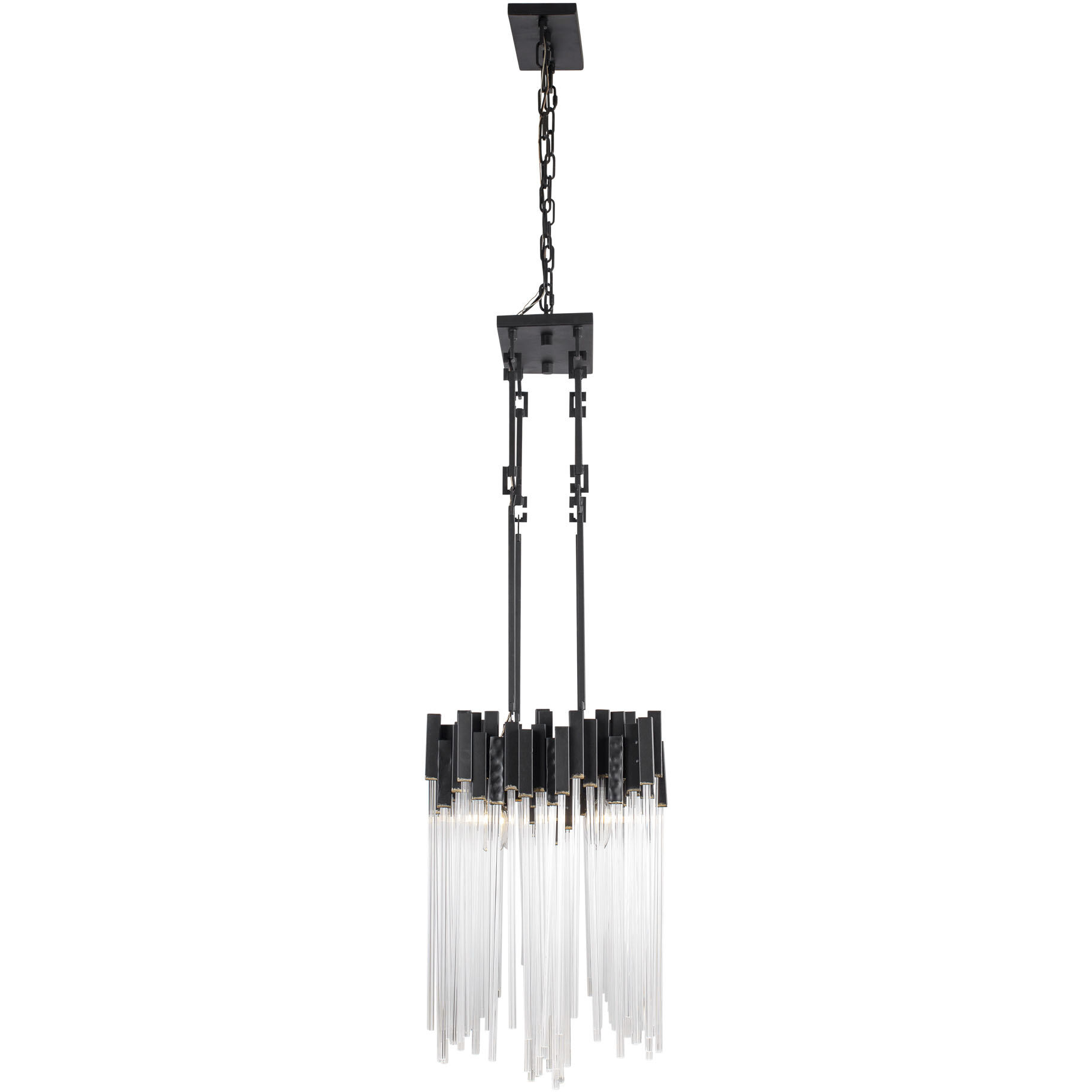 Matrix 8 Light 48.25 inch Matte Black and French Gold Linear Pendant Ceiling Light