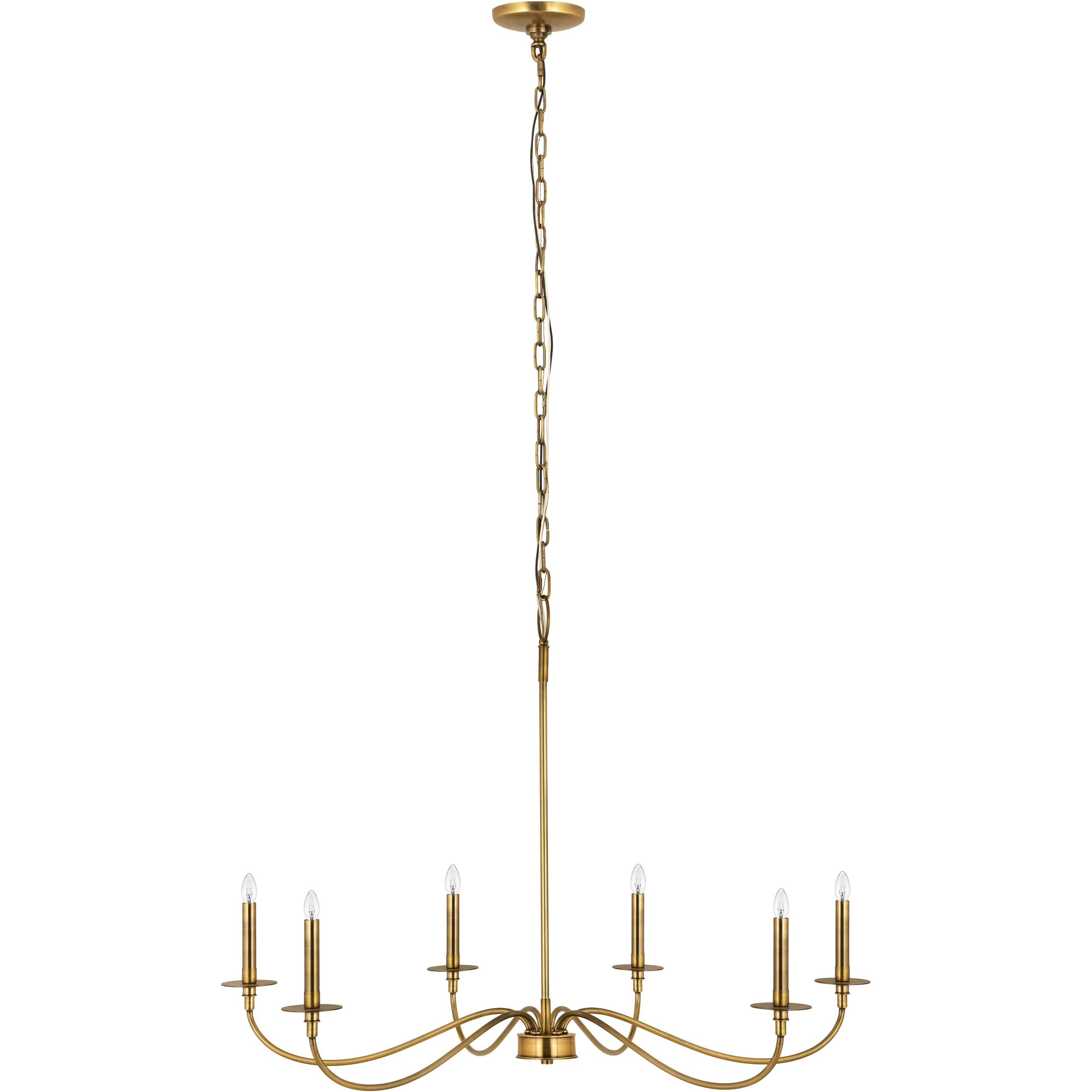 Arrington 6 Light 42 inch Rubbed Brass Chandelier Ceiling Light