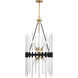 Santiago 6 Light 20 inch Black with Warm Brass Accents Pendant Ceiling Light