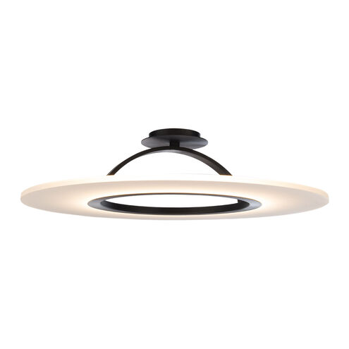 Elektron LED 28 inch Black Semi-Flush Mount Ceiling Light, dweLED