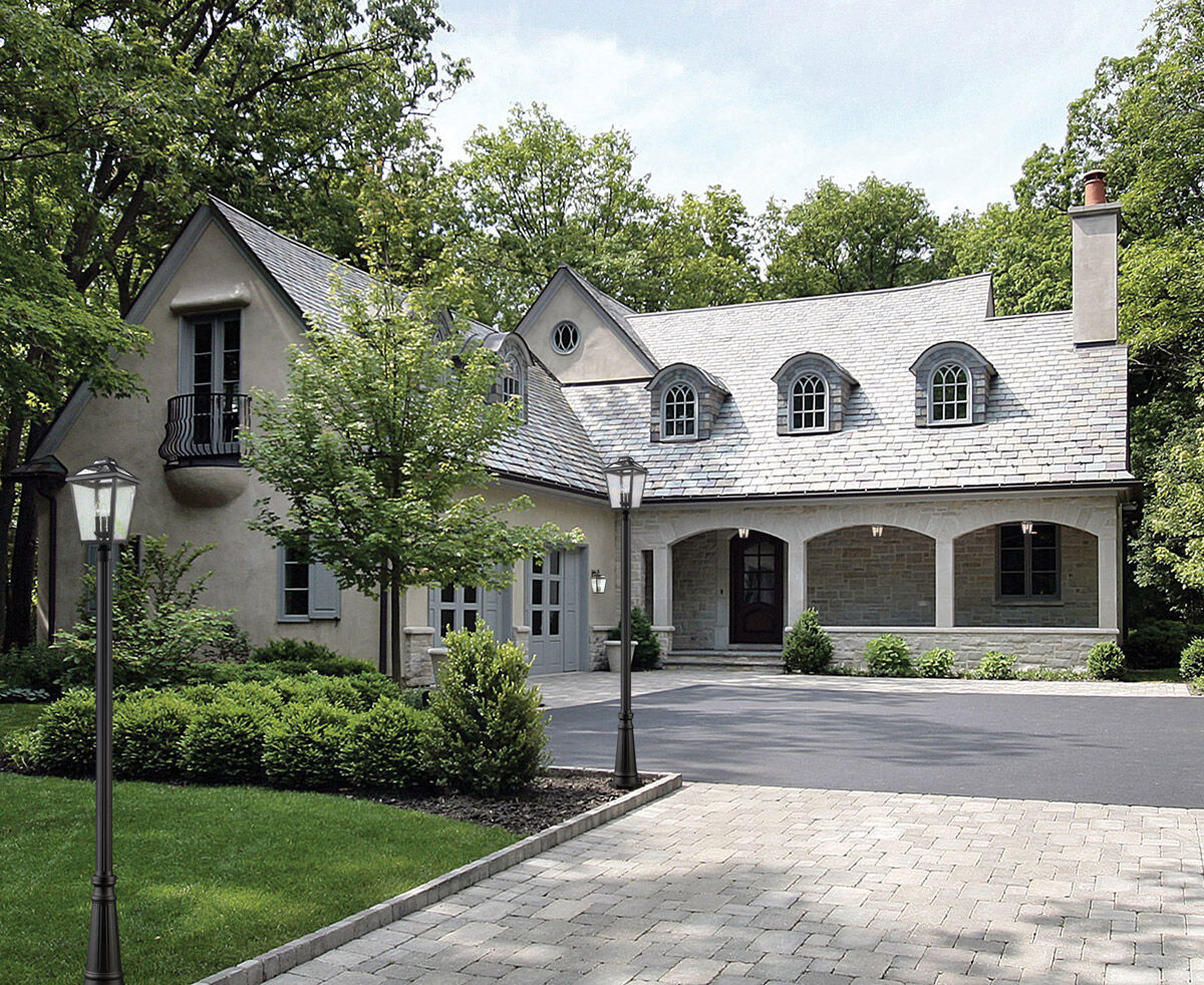 Outdoor Post Black Outdoor Posts + Hardware in 8