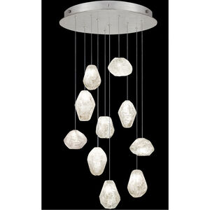 Natural Inspirations 10 Light 22 inch Silver Pendant Ceiling Light in Clear Quartz Studio Glass 3
