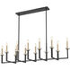 Gaultier 12 Light 56.75 inch Matte Black and Mondern Gold Linear Chandelier Ceiling Light in Matte Black and Modern Gold