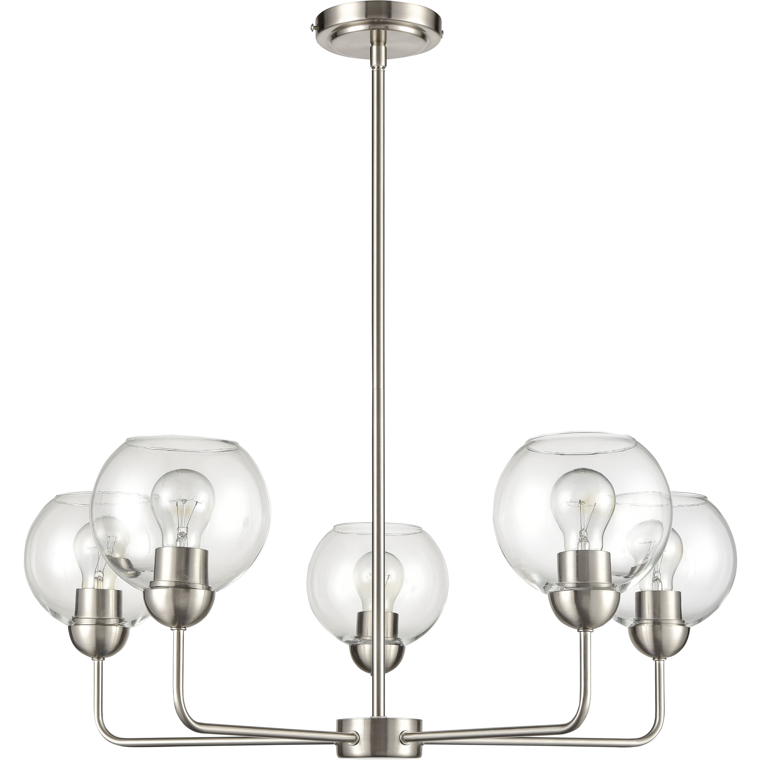 Astoria 5 Light 28 inch Brushed Nickel Chandelier Ceiling Light