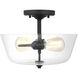 Belton 2 Light 15 inch Midnight Black Semi-Flush Mount Ceiling Light