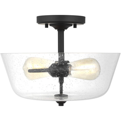 Belton 2 Light 15 inch Midnight Black Semi-Flush Mount Ceiling Light