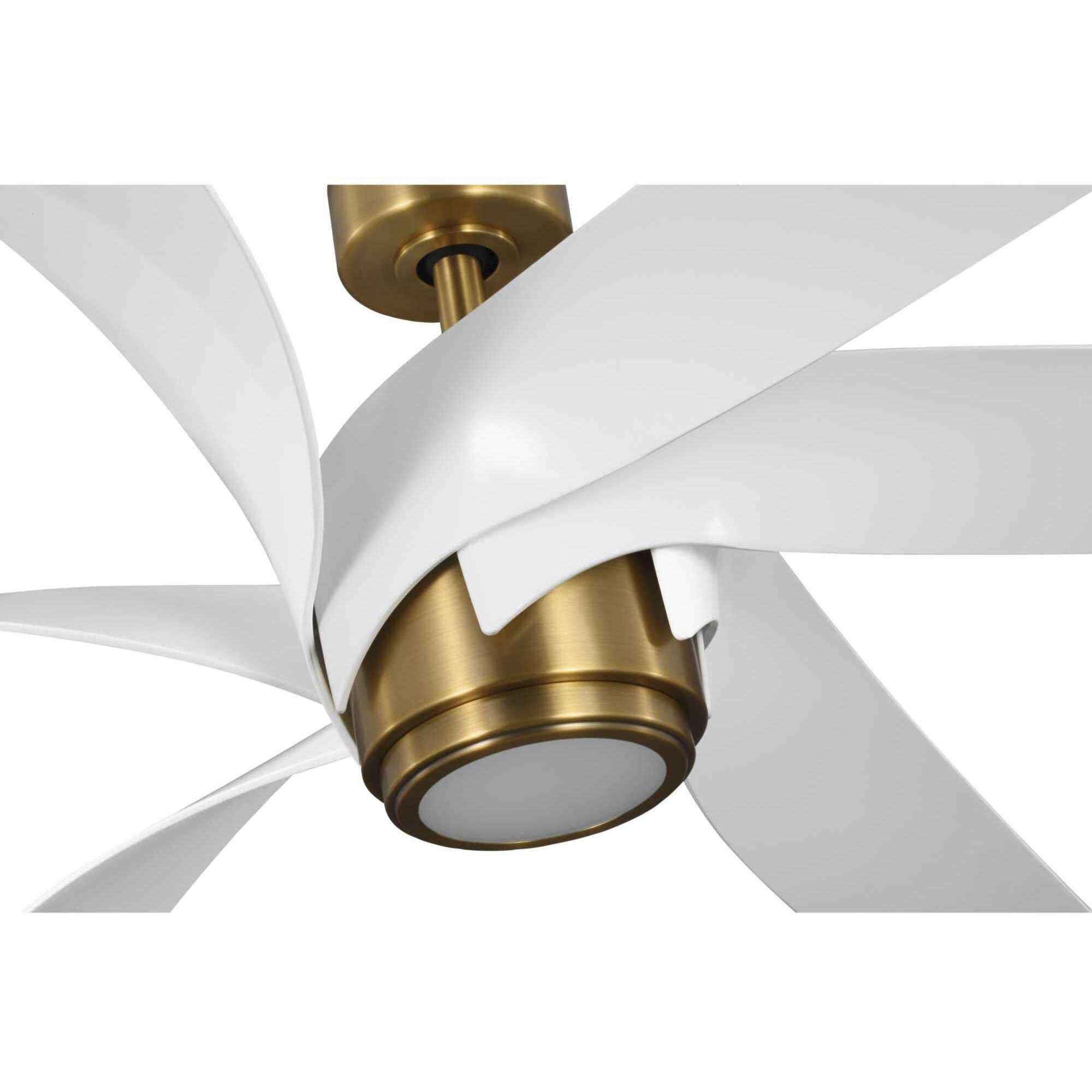 Insigna 72 inch Vintage Brass with Matte White Blades Ceiling Fan
