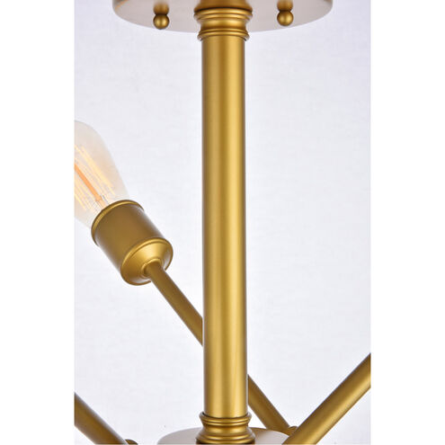 Axel 6 Light 17 inch Brass Flush Mount Ceiling Light