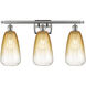Ballston Brookhaven Almond 3 Light 26 inch Brushed Satin Nickel Bath Vanity Light Wall Light in Amber Glass