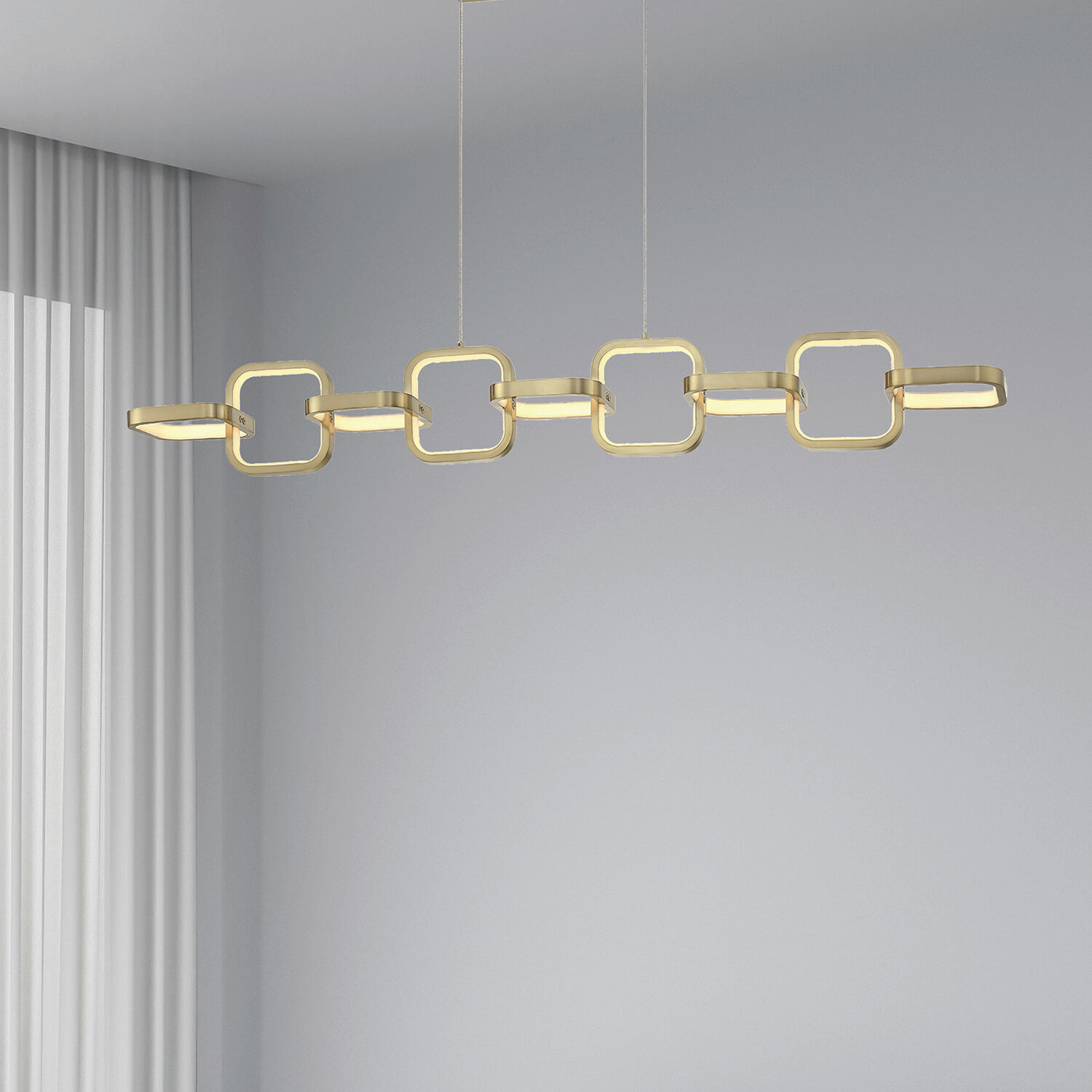Patsy LED 43.25 inch Aged Brass Horizontal Pendant Ceiling Light