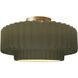 Radiance Collection - Pleated Tier LED 16.5 inch Matte Green and Brushed Brass Semi-Flush Ceiling Light in Dedicated LED, 16.5W x 8H, Form+Finish+Function