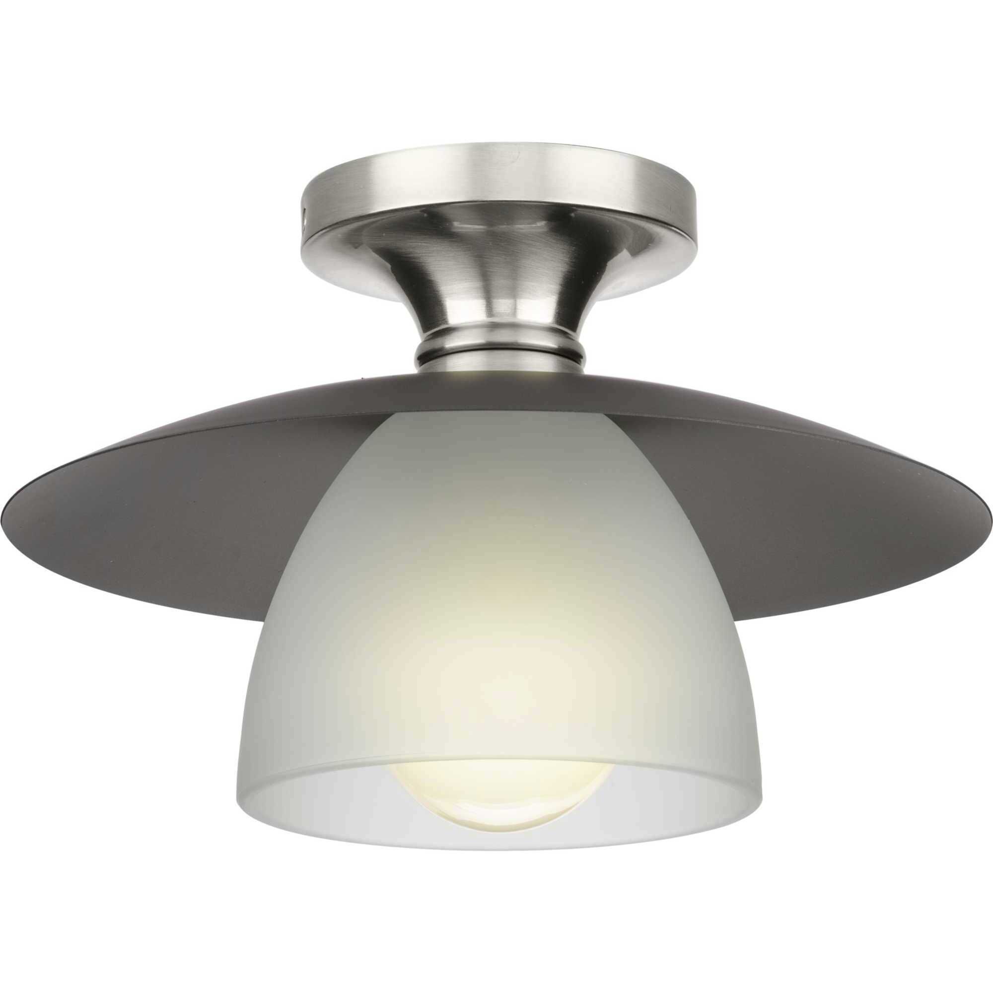 Trimble 1 Light 12 inch Brushed Nickel Semi-Flush Mount Ceiling Light, Design Series