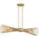 Longfellow 6 Light 42 inch Burnished Brass Linear Chandelier Ceiling Light