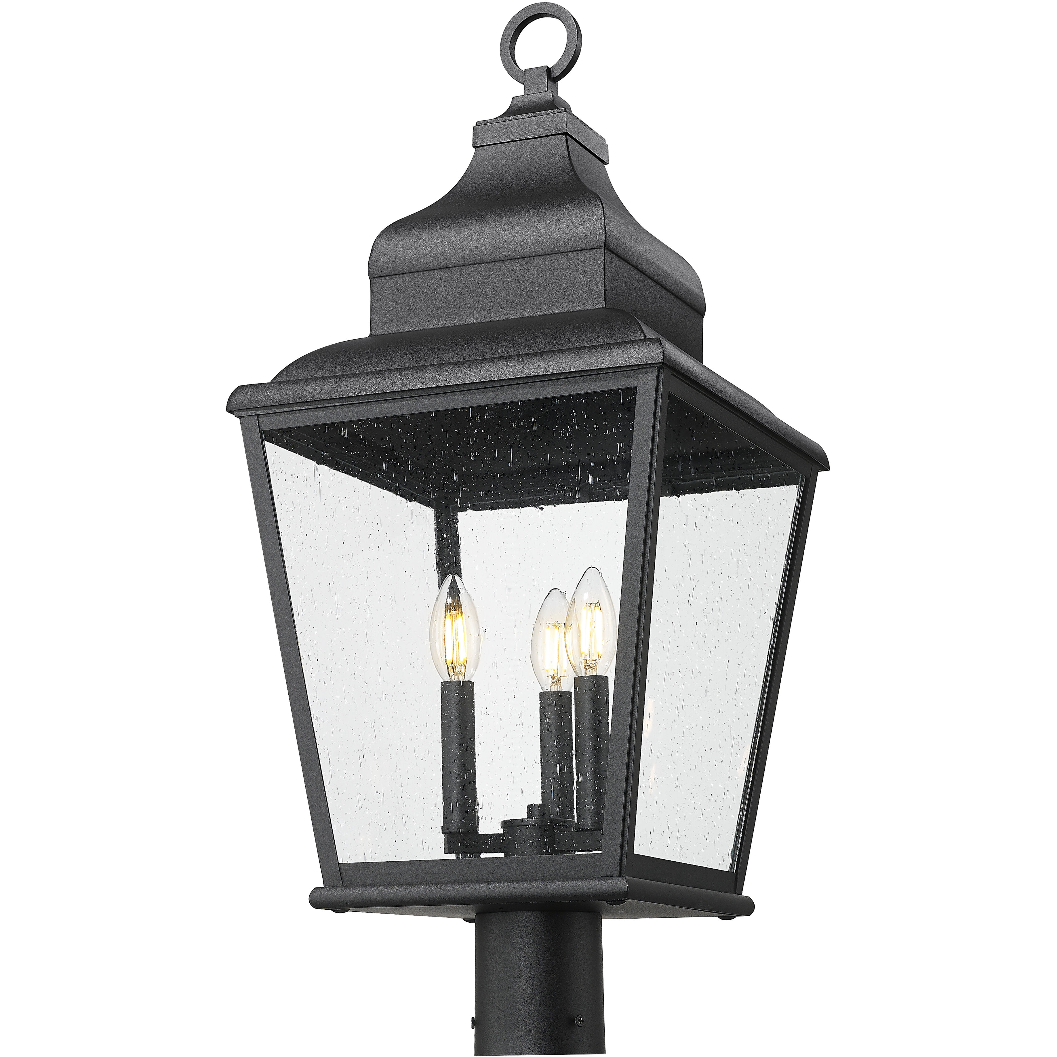 Raphael 3 Light 28 inch Sand Black Outdoor Post Mount Fixture in Soft Sand Black