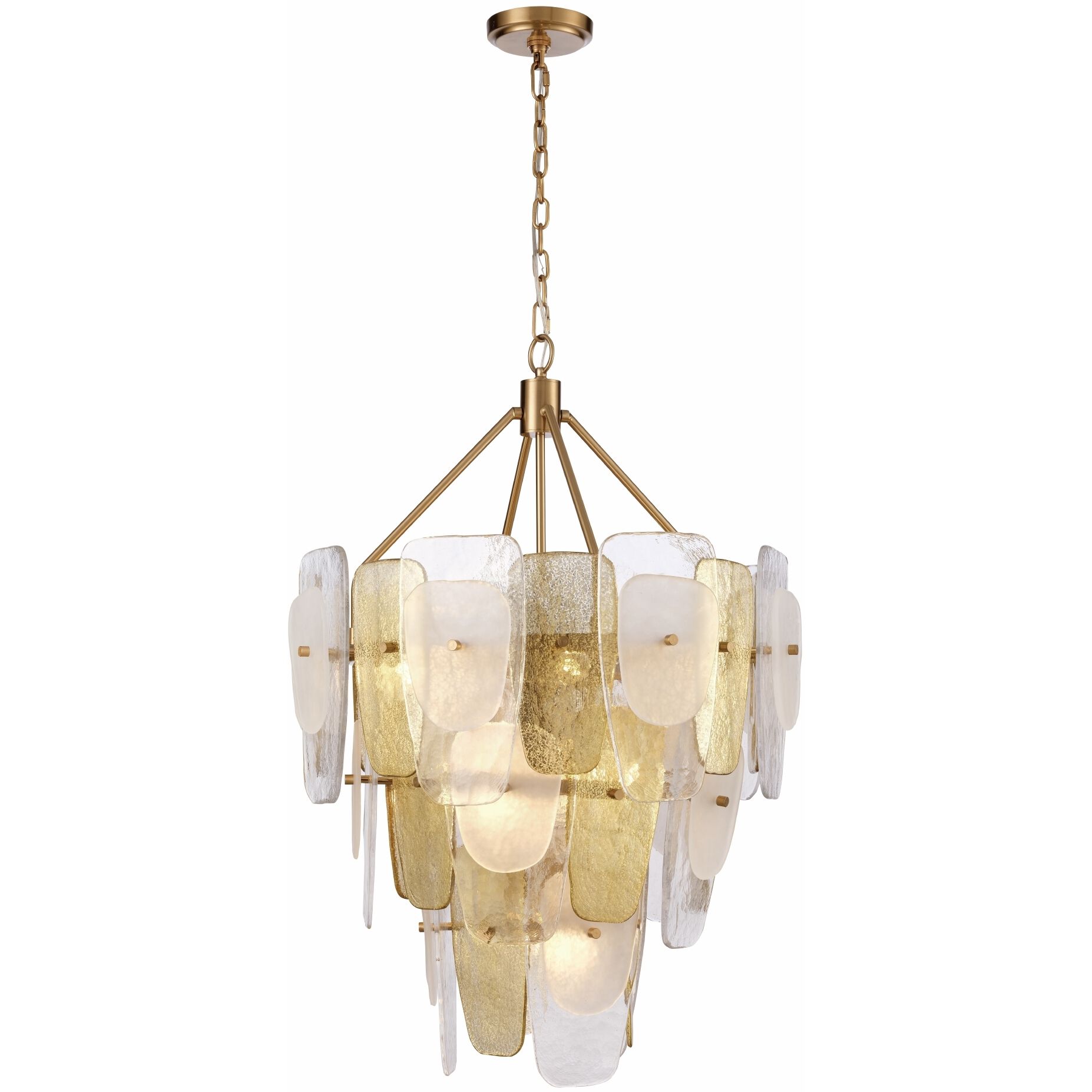 Strata 9 Light 24.5 inch Lacquered Gold Pendant Ceiling Light