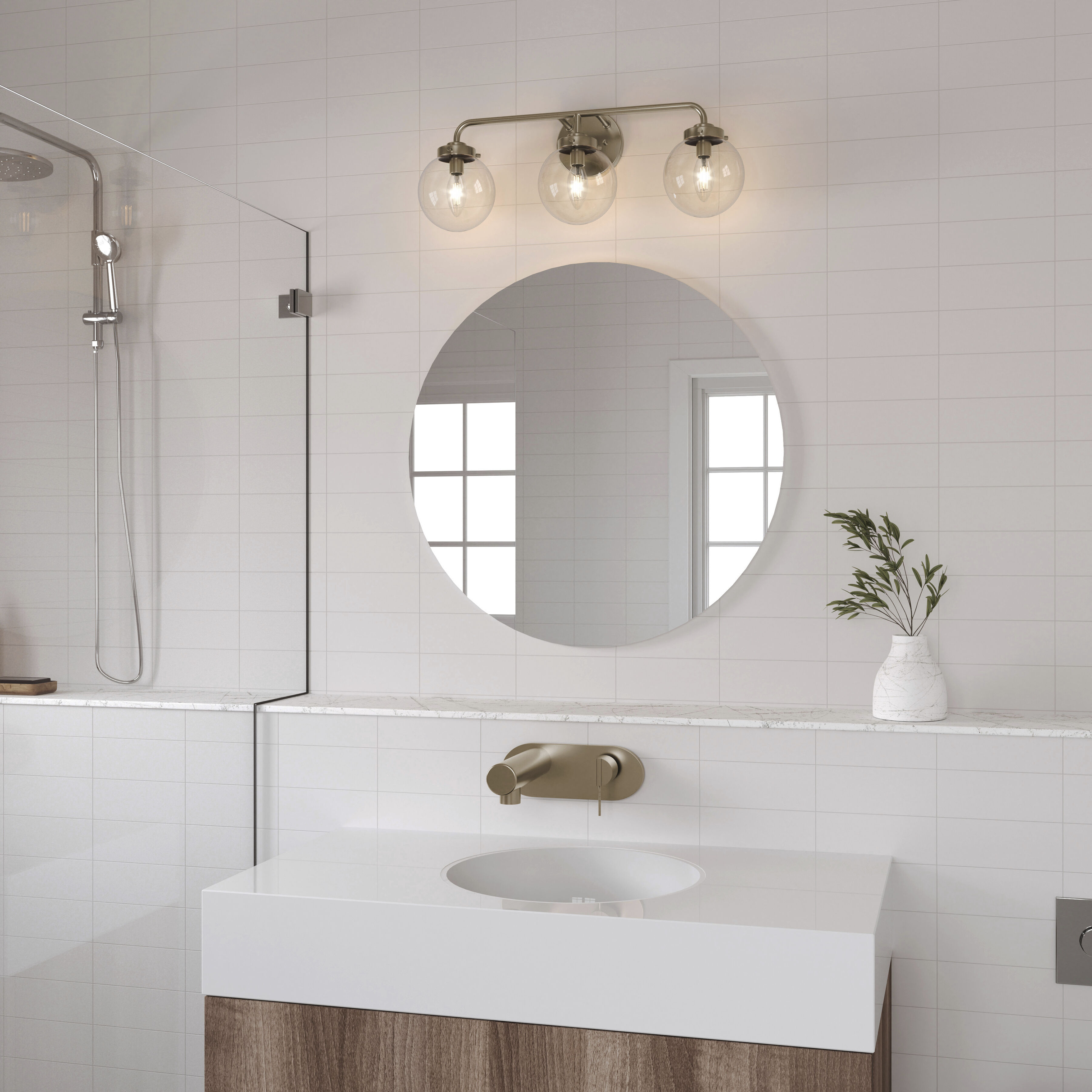 Fairbanks 3 Light 23.25 inch Brushed Nickel Vanity Light Wall Light