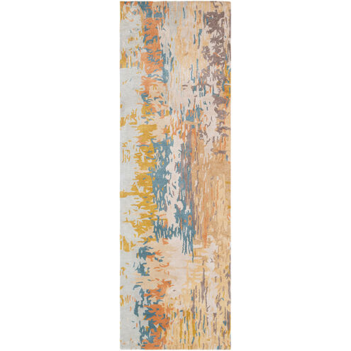 Banshee 63 X 39 inch Camel/Light Gray/Teal/Khaki/Mustard Rugs, Rectangle