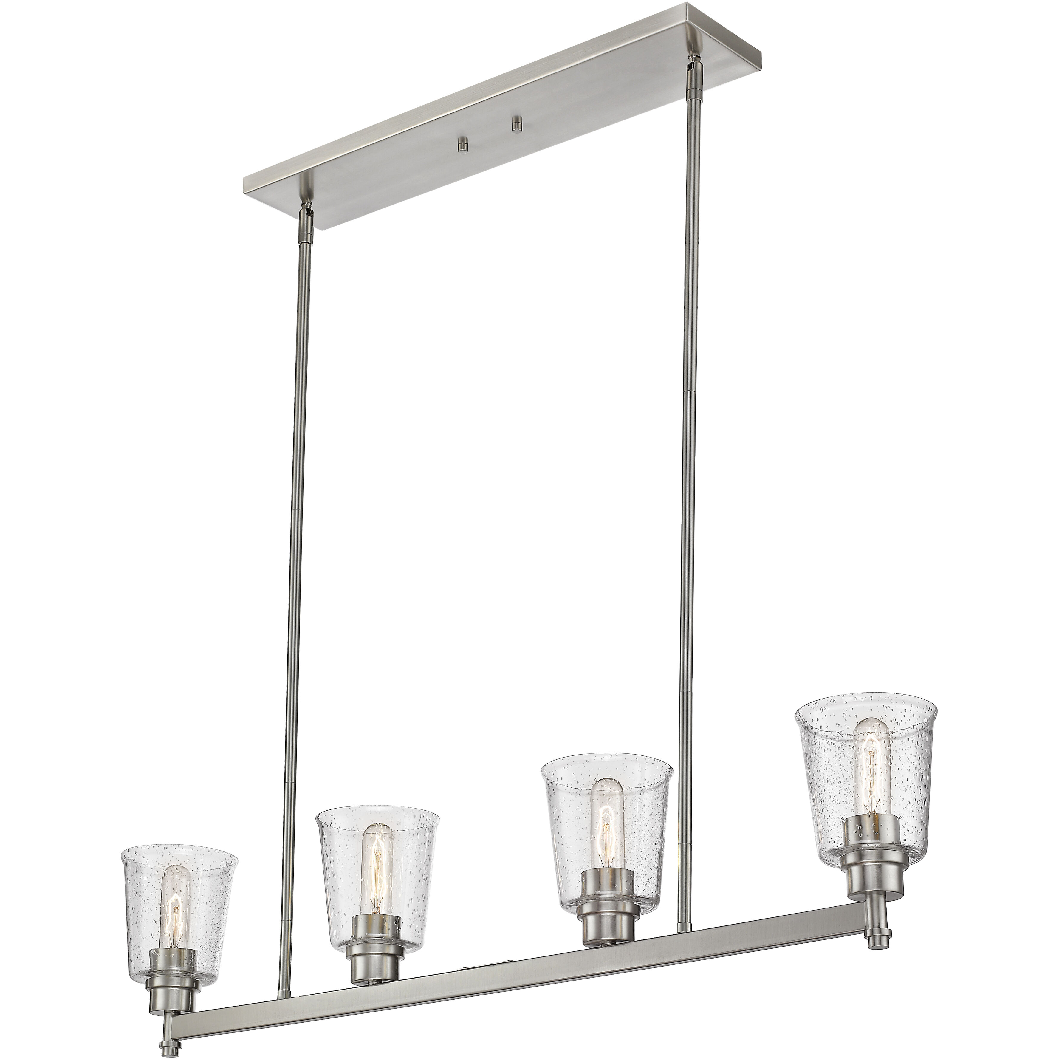 Bohin 4 Light 40 inch Brushed Nickel Linear Chandelier Ceiling Light