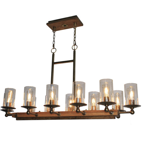Legno Rustico 12 Light 47 inch Burnished Brass Candle Island Light Ceiling Light