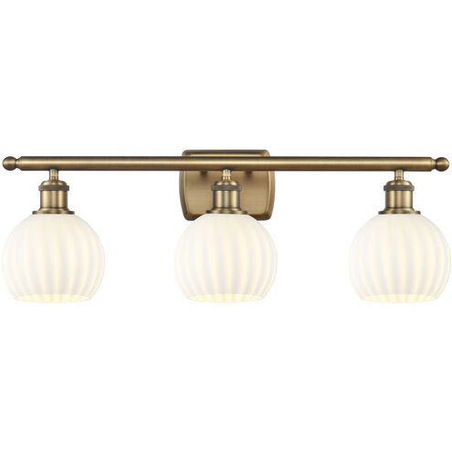 Ballston White Venetian 3 Light 26 inch Brushed Brass Bath Vanity Light Wall Light