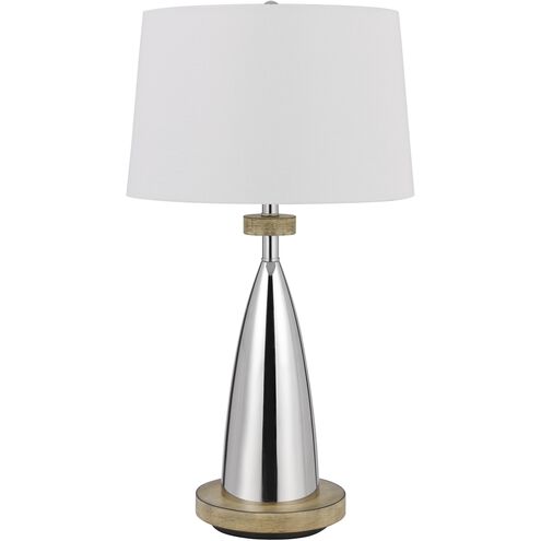 Lockport 31 inch 150.00 watt Chrome with Wood Table Lamp Portable Light