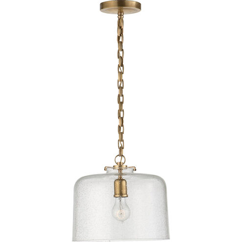 Thomas O'Brien Katie5 1 Light 12 inch Hand-Rubbed Antique Brass Dome Pendant Ceiling Light in Seeded Glass