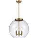 Ballston Athens 3 Light 15.75 inch Brushed Brass Statement Pendant Ceiling Light in Incandescent, Clear