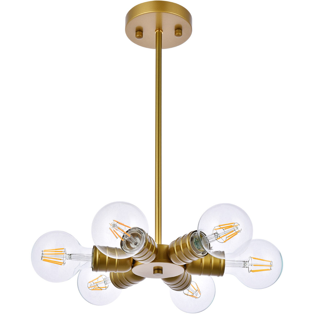 Reyes 6 Light 8.3 inch Brass Pendant Ceiling Light