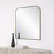 Joan 40 X 38 inch Clear and Antique Brushed Brass Wall Mirror