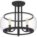 Pruitt 3 Light 13.75 inch Matte Black Semi-Flush Mount Ceiling Light
