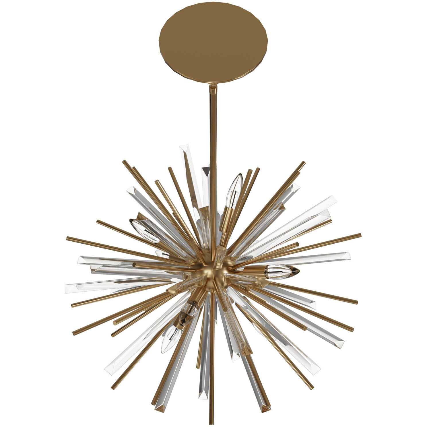 Palisades Ave. 6 Light 24 inch Aged Brass with Champagne Glass Chandelier Ceiling Light