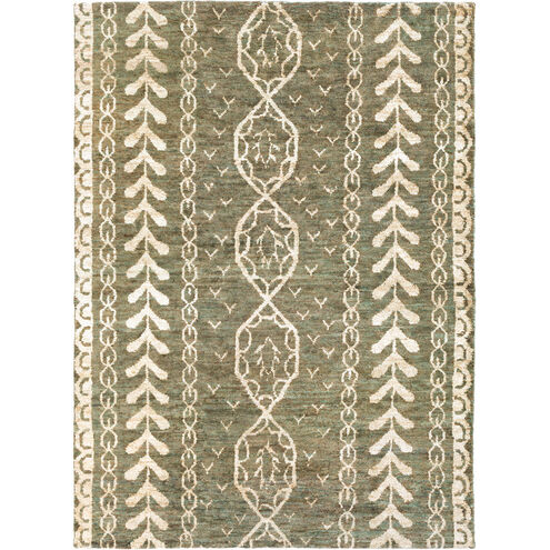 Bjorn 63 X 39 inch Dark Green, Dark Brown, Beige Rug