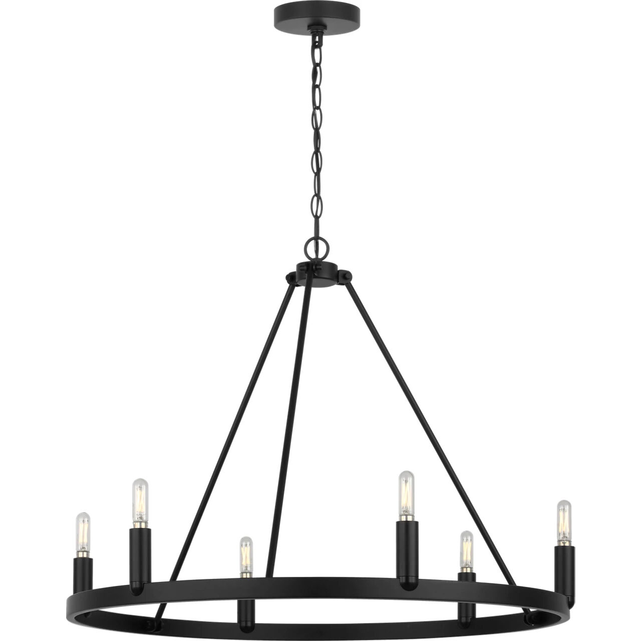 Mirla 6 Light 28 inch Midnight Black Chandelier Ceiling Light in Standard