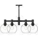 Alora Mood Castilla 6 Light 29.5 inch Matte Black Chandelier Ceiling Light in Clear
