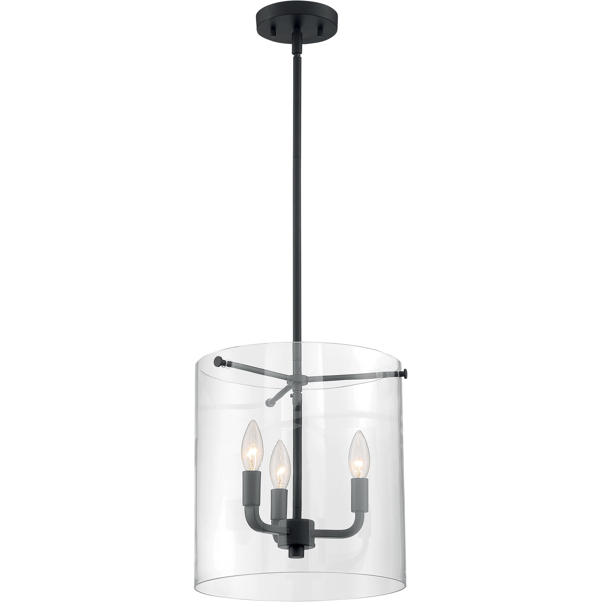 Sommerset 3 Light 12 inch Matte Black Pendant Ceiling Light
