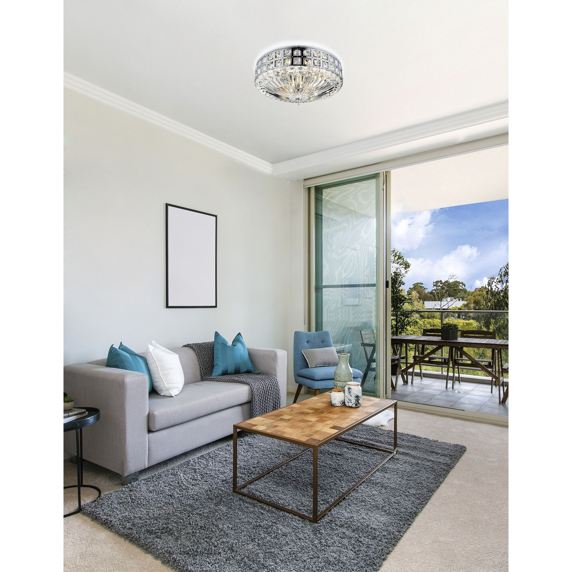 Bloome 4 Light 13 inch Chrome Bowl Flush Mount Ceiling Light