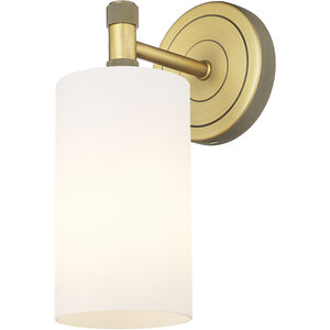Crown Point 1 Light 3.88 inch Brushed Brass Sconce Wall Light in Matte White Glass