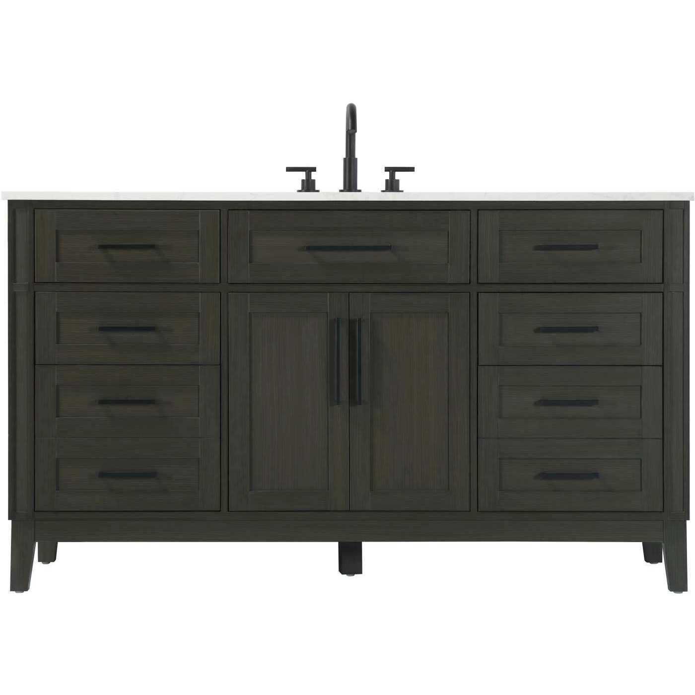 Virginia 60 X 35 inch Mocha Brown Bathroom Vanity Cabinet