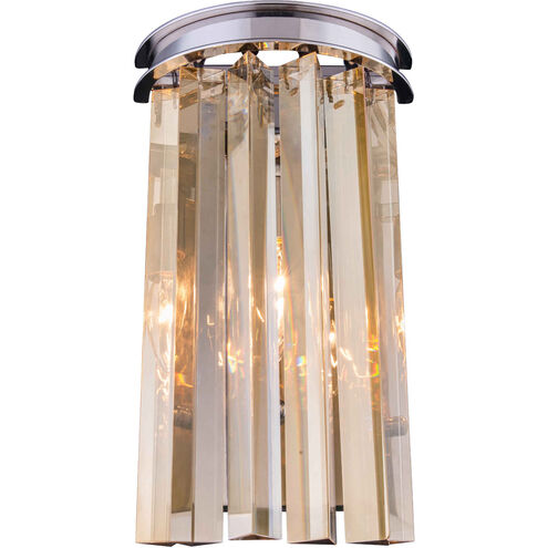 Sydney 2 Light 8 inch Polished Nickel Wall Sconce Wall Light in Golden Teak, Urban Classic