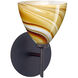 Mia LED 5 inch Bronze Mini Sconce Wall Light in Honey Glass